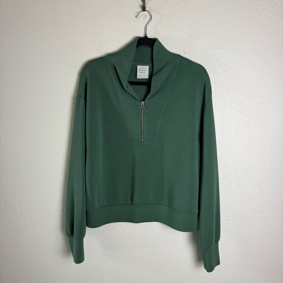 Varley Davidson Sweat Half Zip Sweatshirt M Cila Green VAR01080 - Picture 3 of 15